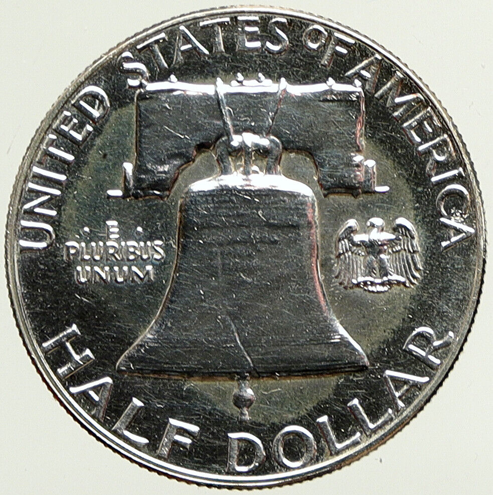 1963 P US Benjamin Franklin Proof Silver Half Dollar Coin LIBERTY BELL i113374