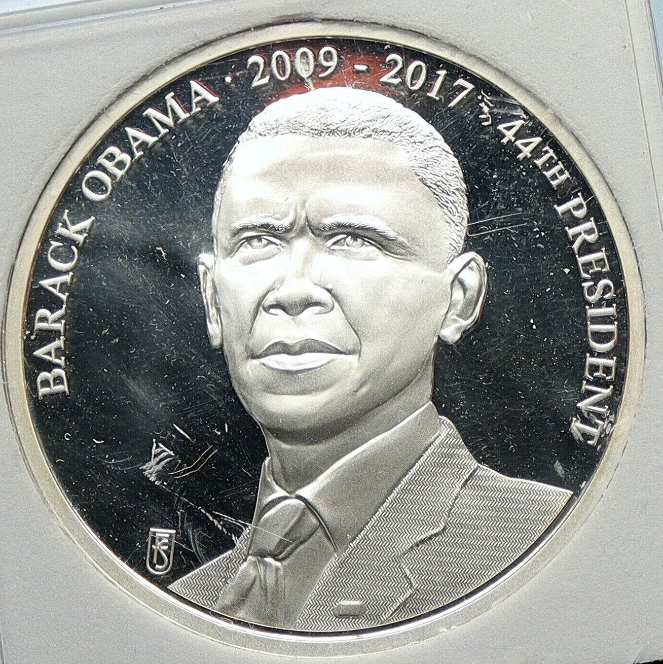 c. 2017 USA US President Barack Obama SEAL Proof Silver 1st Strike Medal i113295