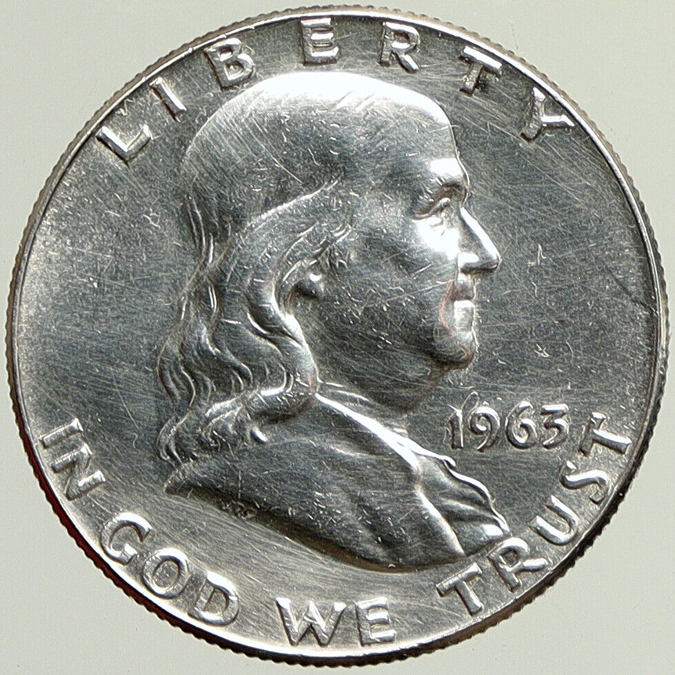 1963 P US Benjamin Franklin VINTAGE Silver Half Dollar Coin LIBERTY BELL i113372