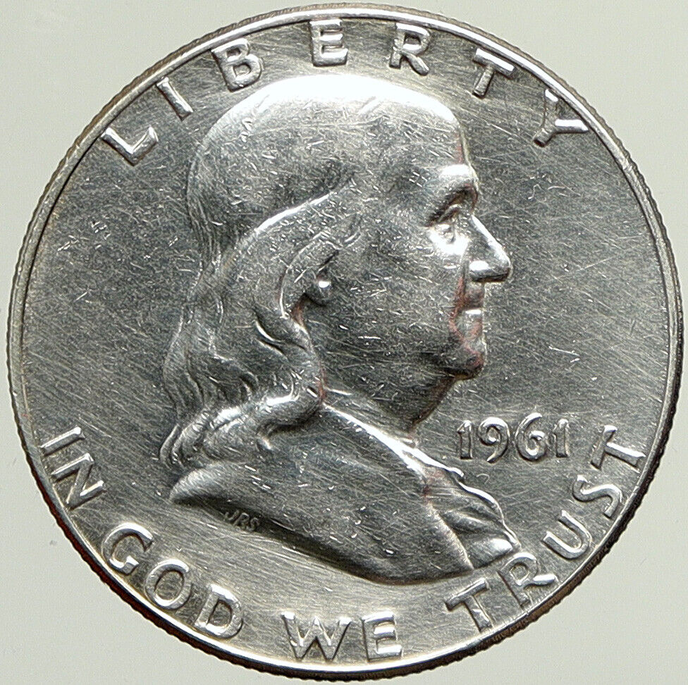 1961 P US Benjamin Franklin VINTAGE Silver Half Dollar Coin LIBERTY BELL i113368