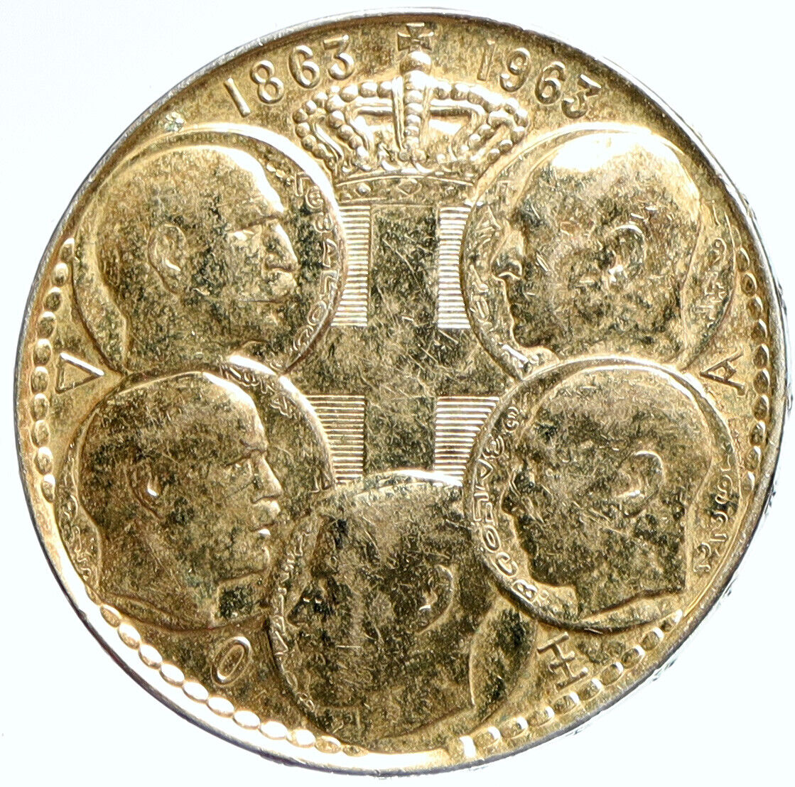 1963 GREECE PAUL GEORGE I II ALEX CONSTANTINE Gilt Silver 30 Drachm Coin i113386