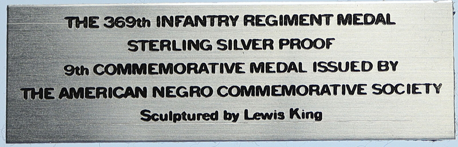 1969 US USA Franklin Mint 369th INFANTRY REGIMENT Old Proof Silver Medal i113008