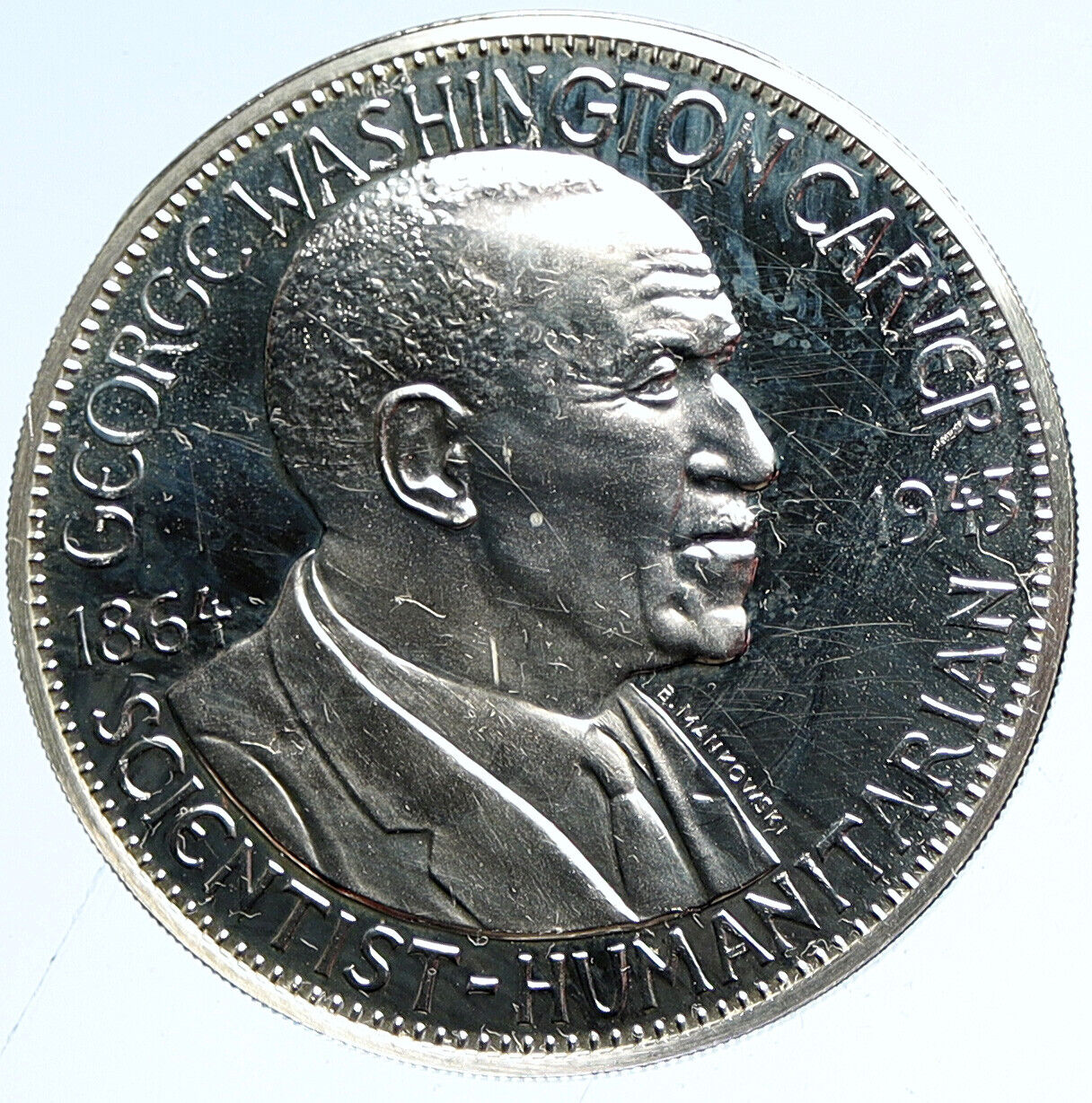 1969 US USA Franklin Mint GEORGE WASHINGTON CARVER Proof Silver Medal i113007