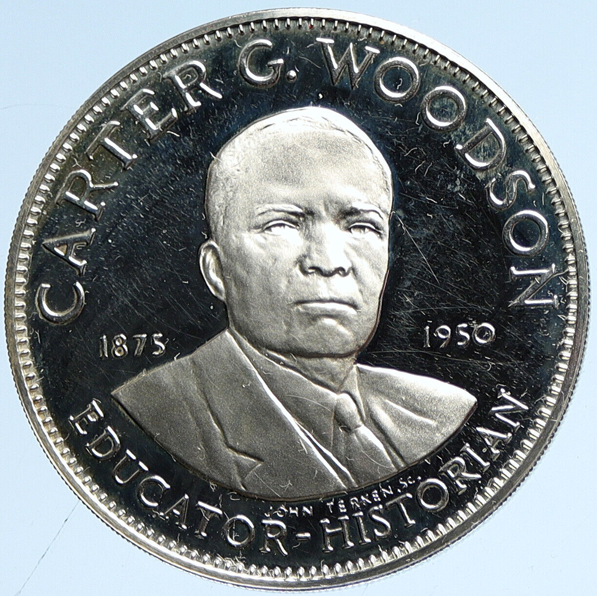 1969 US USA Franklin Mint CARTER G. WOODSON Historian Proof Silver Medal i113016