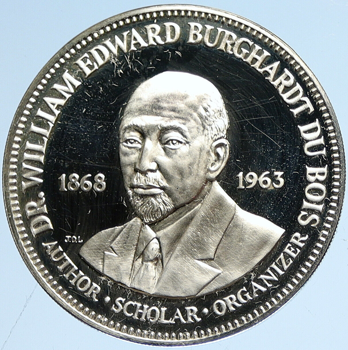 1970 US USA Franklin Mint HISTORIAN WEB DU BOIS Old Proof Silver Medal i113025