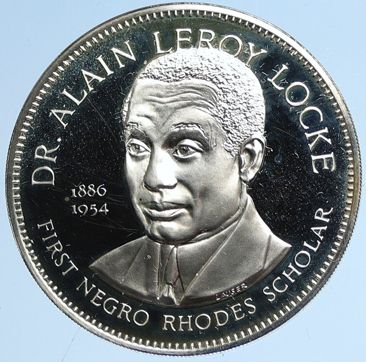 1971 US USA Franklin Mint RHODES DR ALAIN LEROY LOCKE Proof Silver Medal i113029