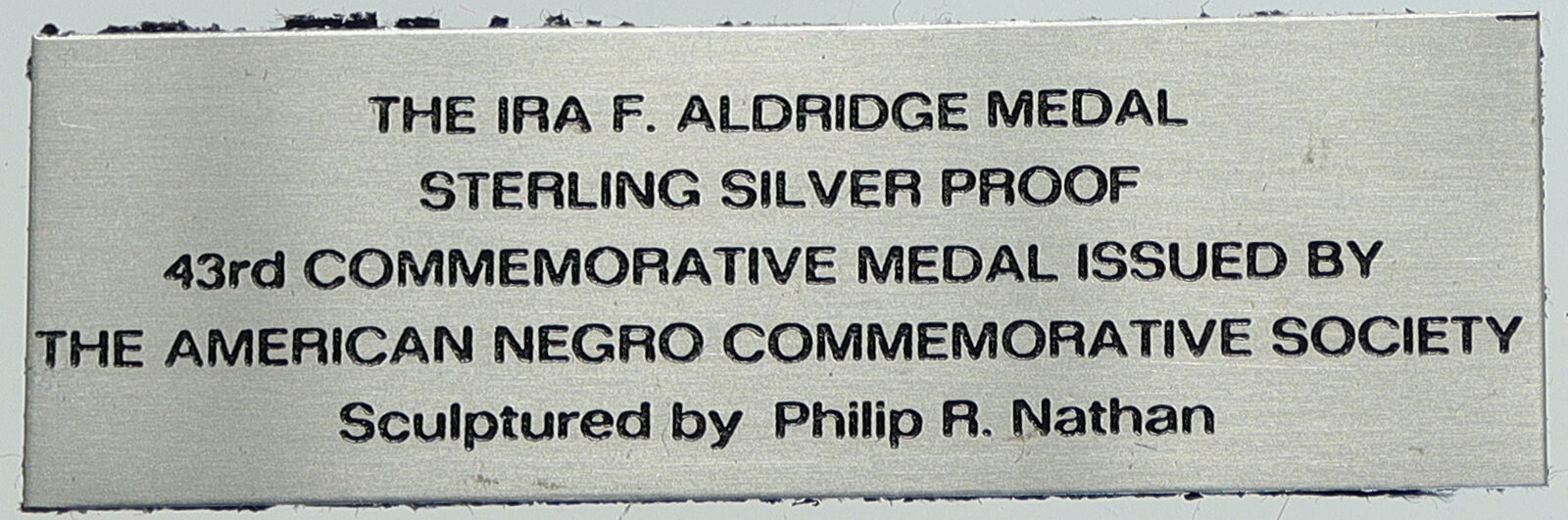 1972 US Franklin Mint ACTOR IRA FREDERICK ALDRIDGE Proof Silver Medal i113042