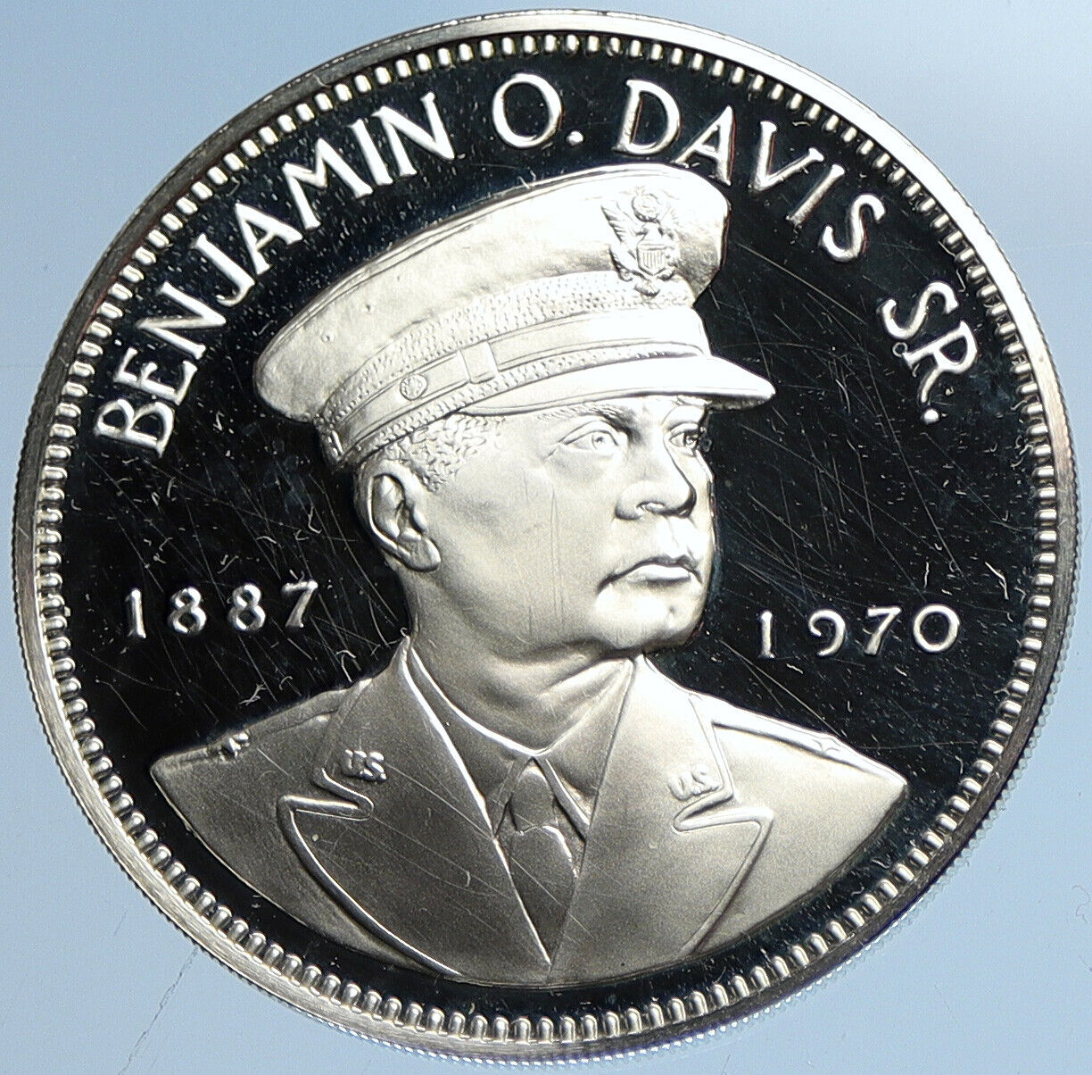 1972 US Franklin Mint ARMY GENERAL BENJAMIN O DAVIS Proof Silver Medal i113040