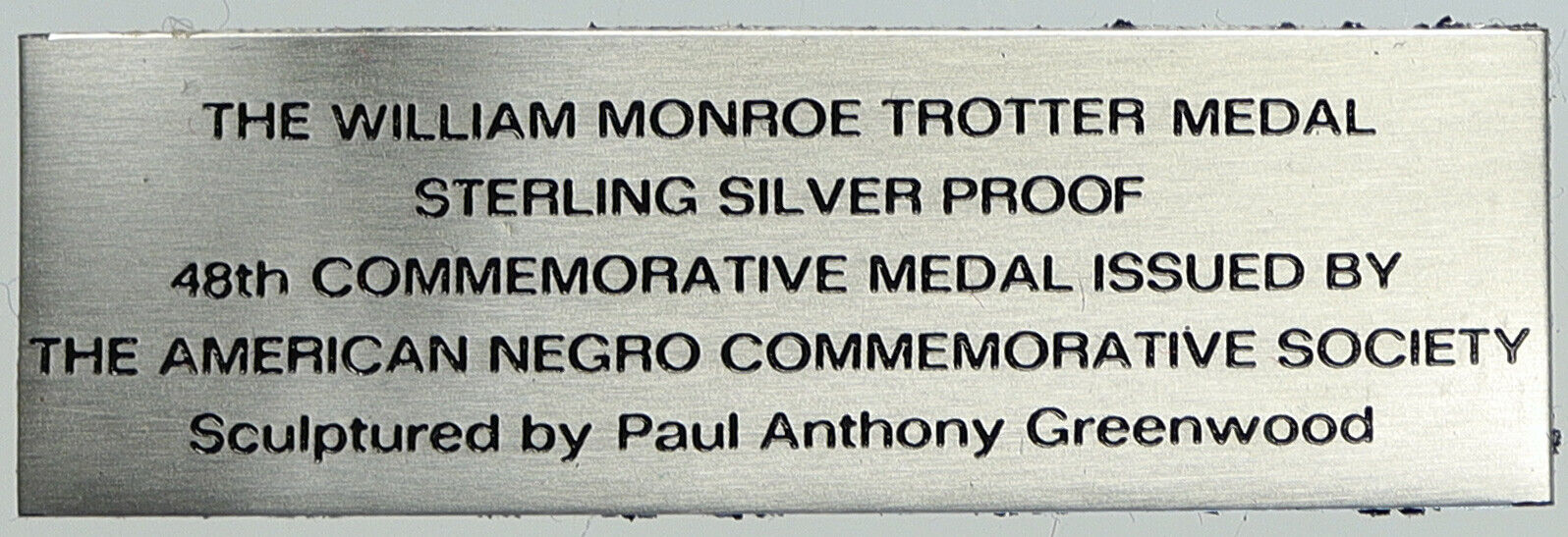 1972 US USA Franklin Mint WILLIAM MONROE TROTTER Old Proof Silver Medal i113047