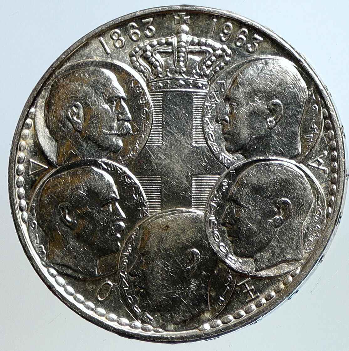 1963 GREECE PAUL GEORGE I II ALEXANDER CONSTANTINE Silver 30 Drachm Coin i113436