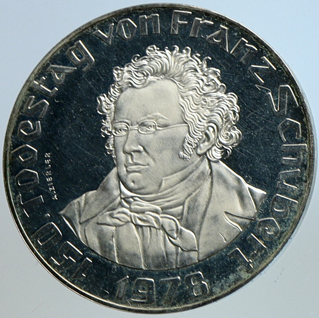 1978 AUSTRIA Composer Franz Schubert OLD Proof Silver 50 Schilling Coin i113438