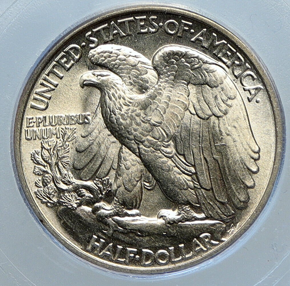 1945P UNITED STATES US Silver WALKING LIBERTY Half Dollar Coin EAGLE ICG i113454