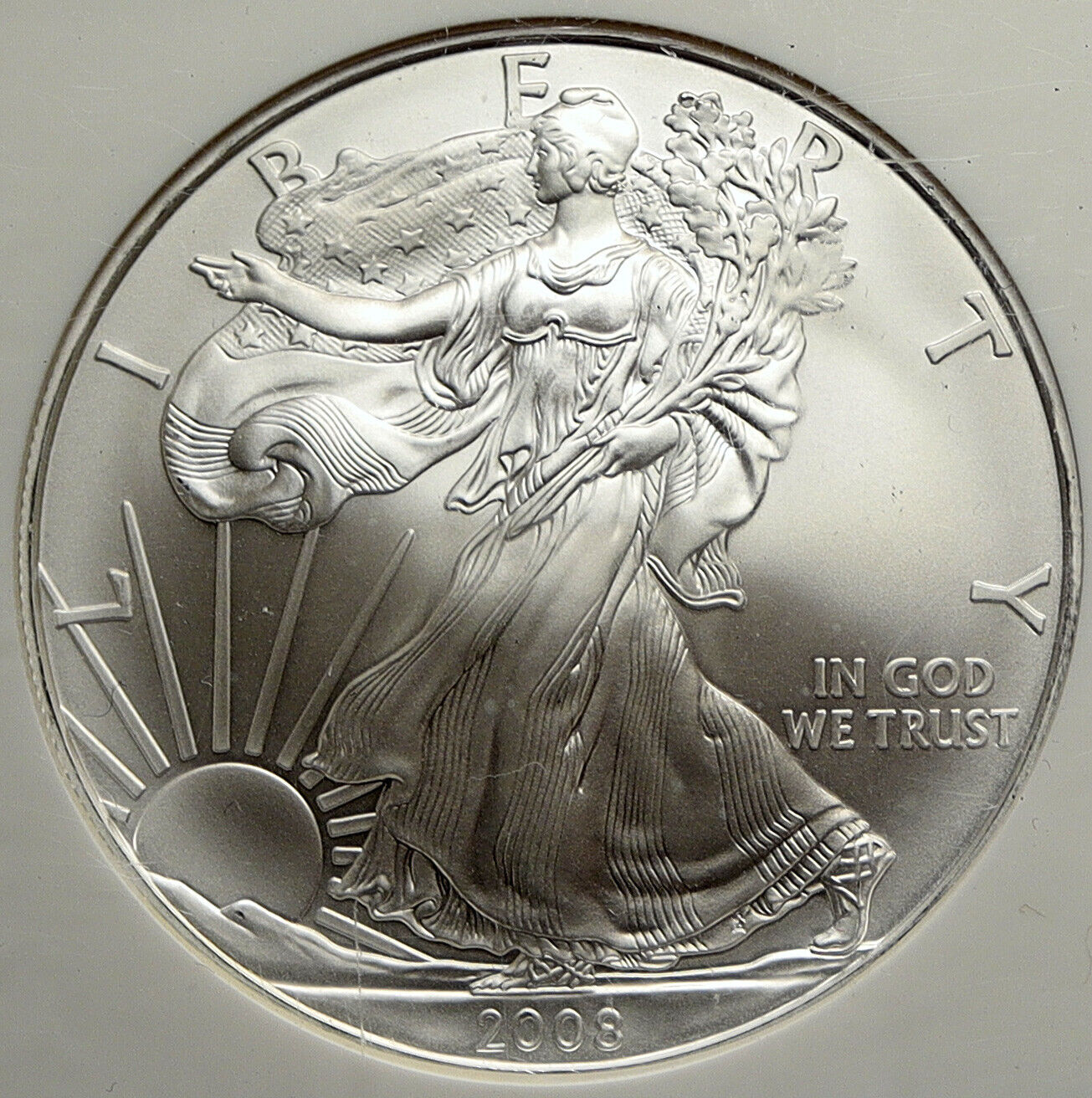 2008 USA US Walking Liberty BALD EAGLE Silver Medal Coin GEM UNC NGC i113457