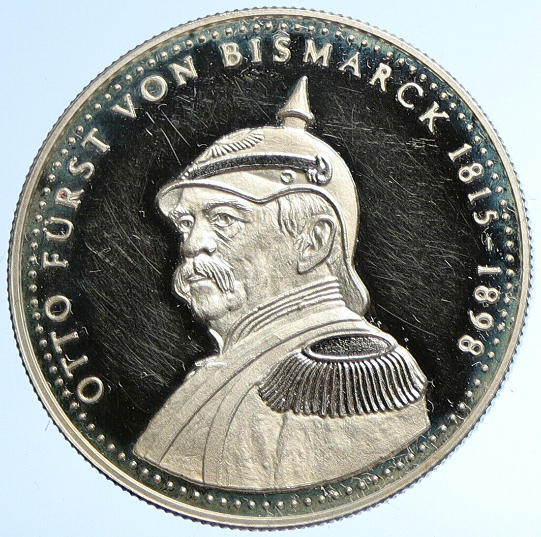 1996 GERMANY Otto von Bismarck Antique 125 Yrs EMPIRE Proof Silver Medal i112824