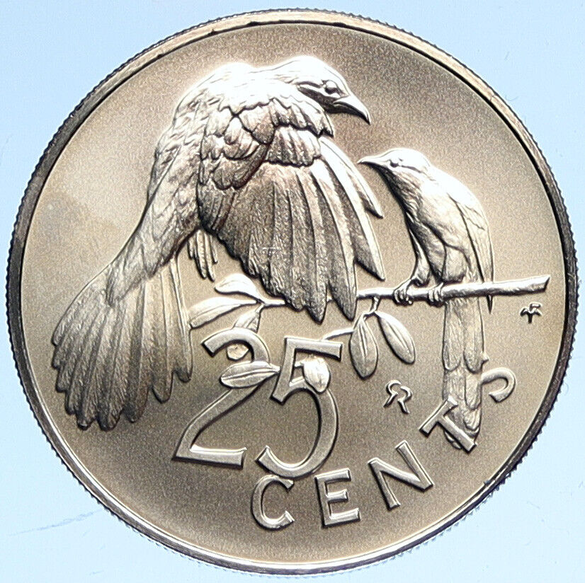 1973 British Virgin Islands Queen Elizabeth II BIRD Old 25 Cents Coin i112765