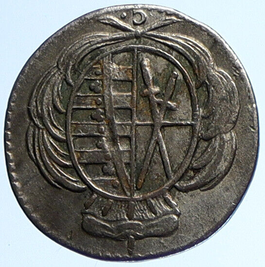 1780 GERMAN STATES SAXONY Friedrich August III (I) Antique 1 Heller Coin i112830