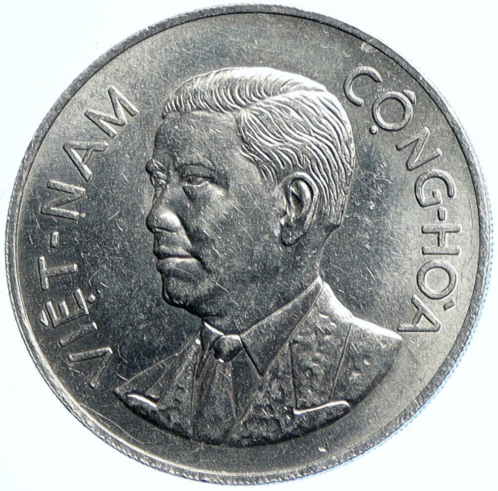 1960 SOUTH VIETNAM Old Ngo Dinh Diem Historic Vintage 50 Su Coin i112835
