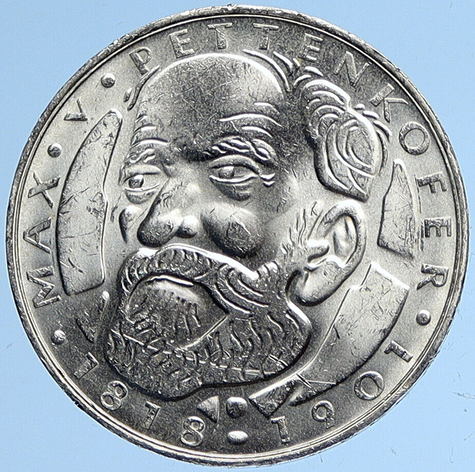 1968 D GERMANY Chemist Hygienist Max Pettenkofer OLD Silver 5 Mark Coin i112838