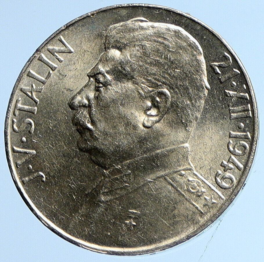 1949 CZECHOSLOVAKIA Josef Stalin Birthday VINTAGE Silver 50 Korun Coin i112899