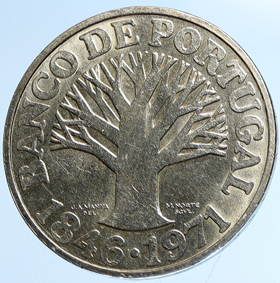 1971 PORTUGAL Bank or Banco Anniversary OLD BU Silver 50 Escudos Coin i112903