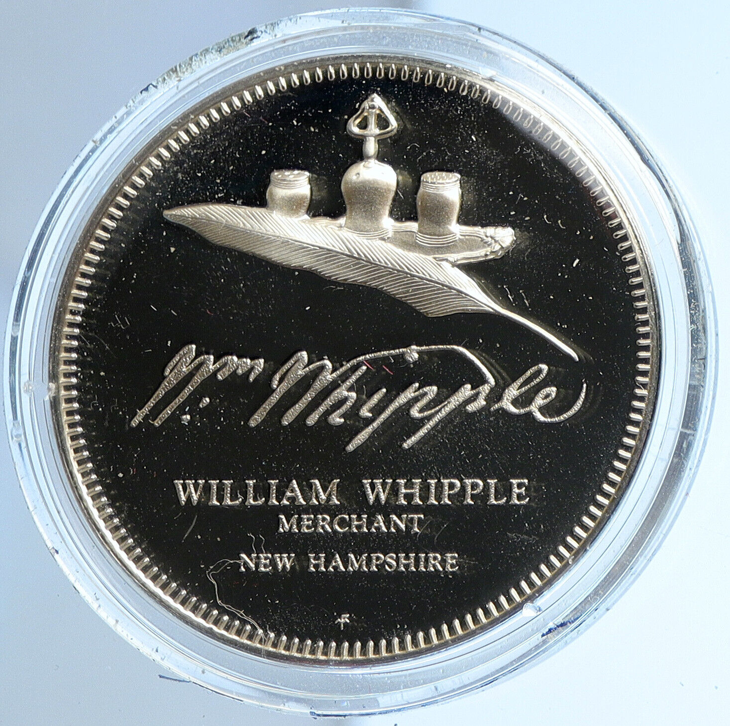 1972 US USA FM William Whipple BICENTENNIAL COUNCIL Proof Silver Medal i112926