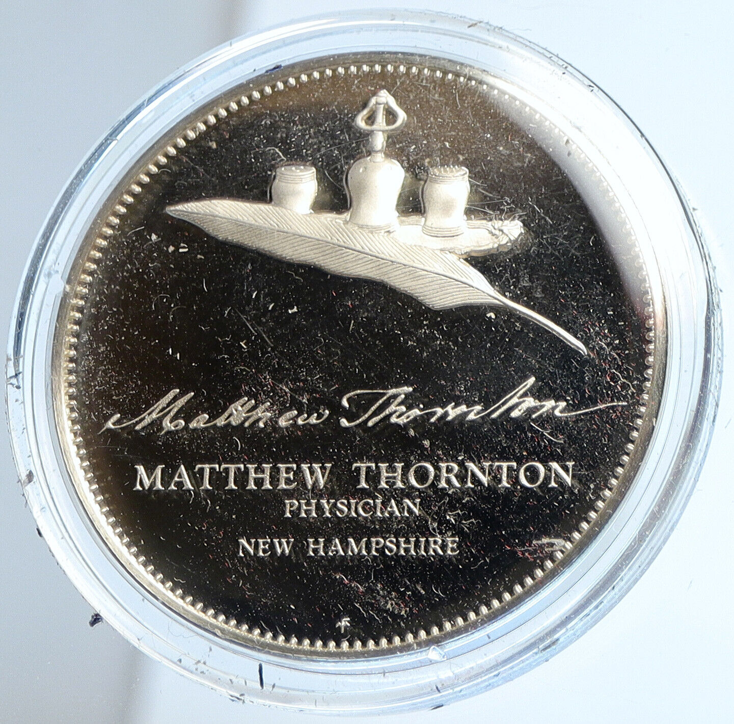 1973 US USA FM Matthew Thornton BICENTENNIAL COUNCIL Proof Silver Medal i112919