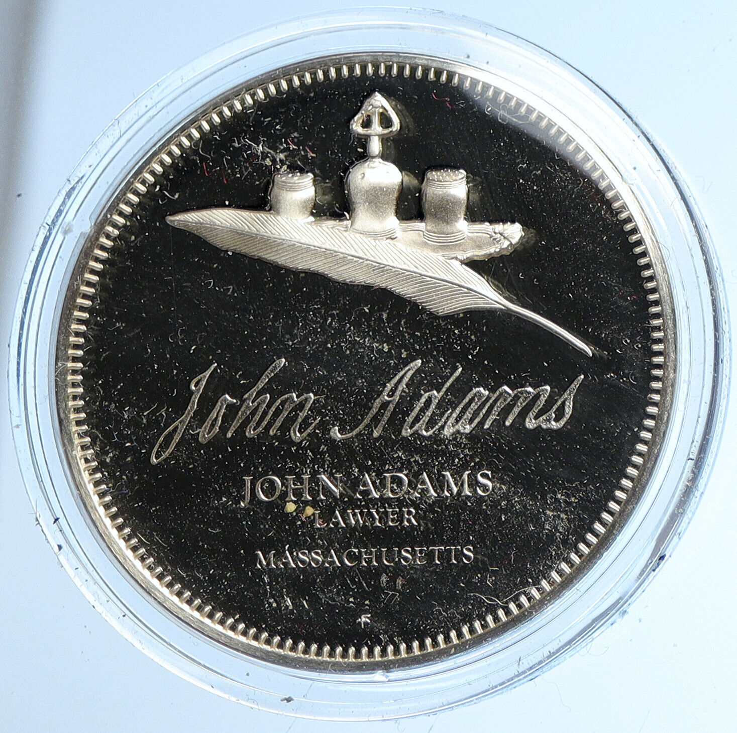 1973 US USA FM John Adams BICENTENNIAL COUNCIL Old Proof Silver Medal i112921