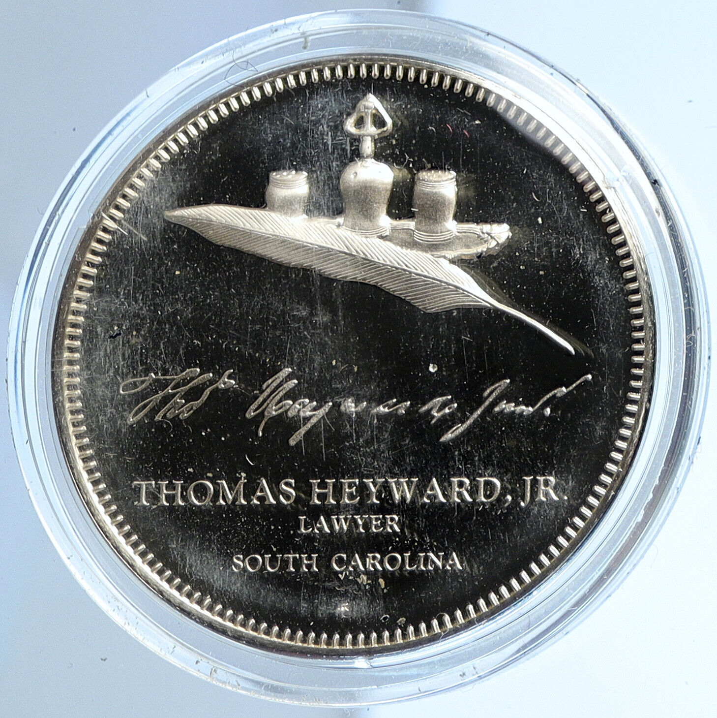 1973 US USA FM Thomas Heyward Jr BICENTENNIAL COUNCIL Proof Silver Medal i112944