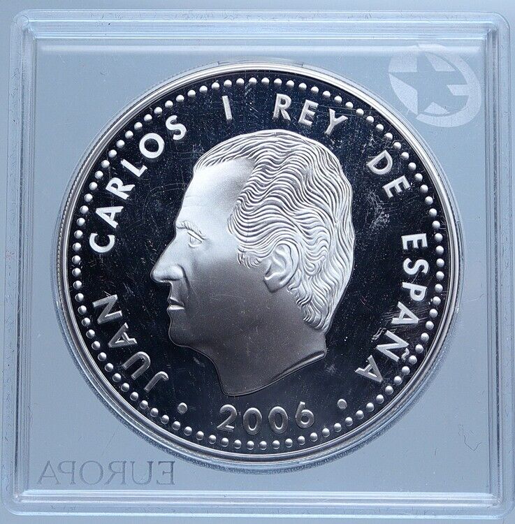 2006 SPAIN Juan Carlos I & Carlos V EUROPEANS Proof Silver 10 Euro Coin i113507