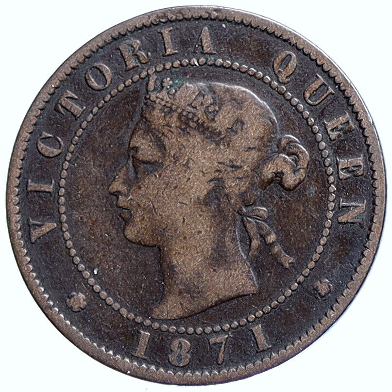 1871 CANADA PRINCE EDWARD ISLAND Authentic UK Queen Victoria Cent Coin i113527