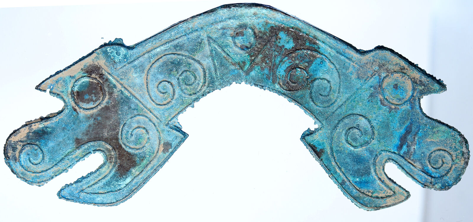 1000 BC Ancient CHINA DRAGON HEAD Antique ARTIFACT Bridge Money Medal i113543