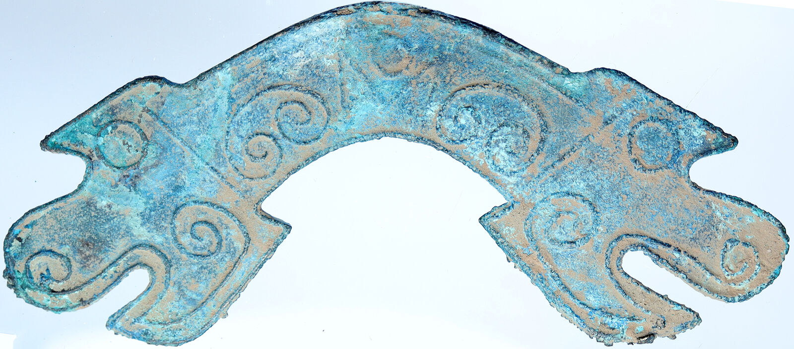 1000 BC Ancient CHINA DRAGON HEAD Antique ARTIFACT Bridge Money Medal i113542