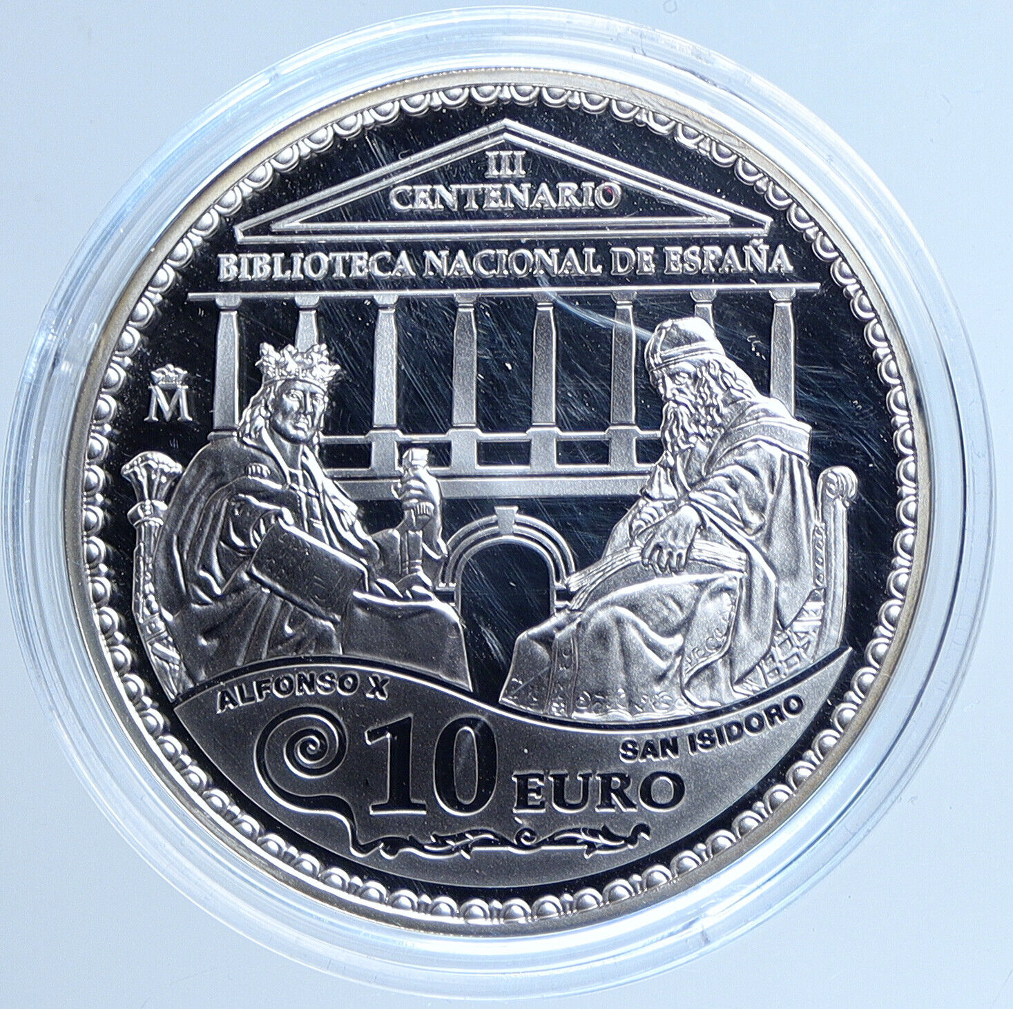 2012 SPAIN King Juan Carlos I NATIONAL LIBRARY Proof Silver 10 Euro Coin i113547