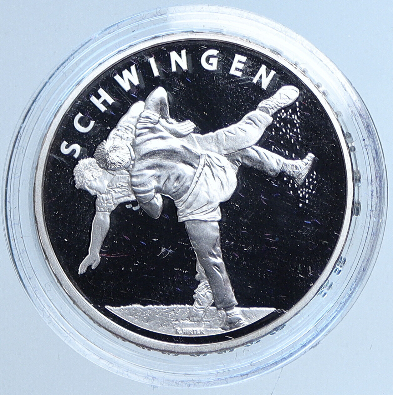 2013 Switzerland Sports SWISS WRESTLING Old Proof Silver 20 Francs Coin i113550