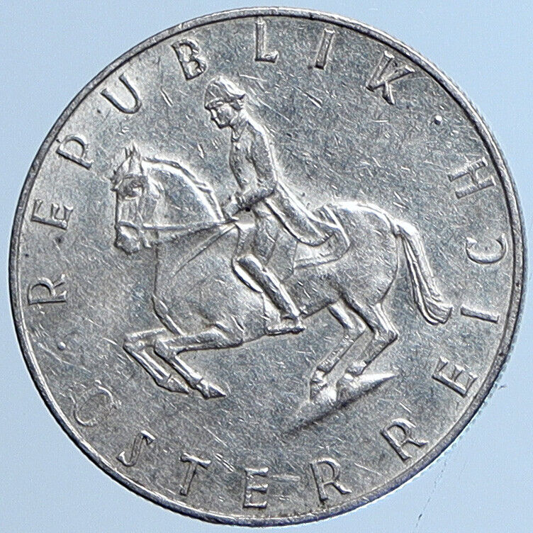 1962 AUSTRIA Spanish HORSE RIDER Genuine Silver 5 Shilling Austrian Coin i113571