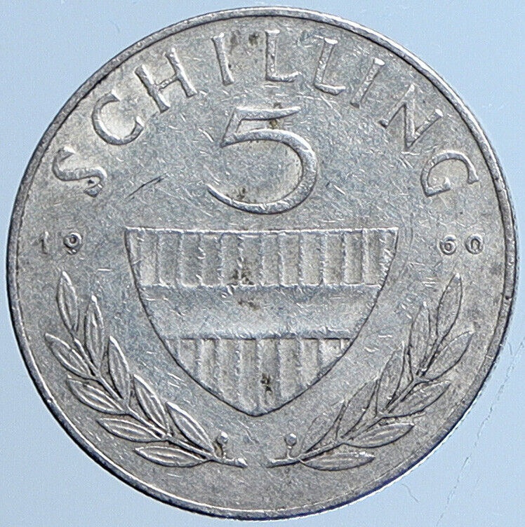 1960 AUSTRIA 5 Schilling Silver OLD Austrian Coin w HORSE RIDER Spanish i113573