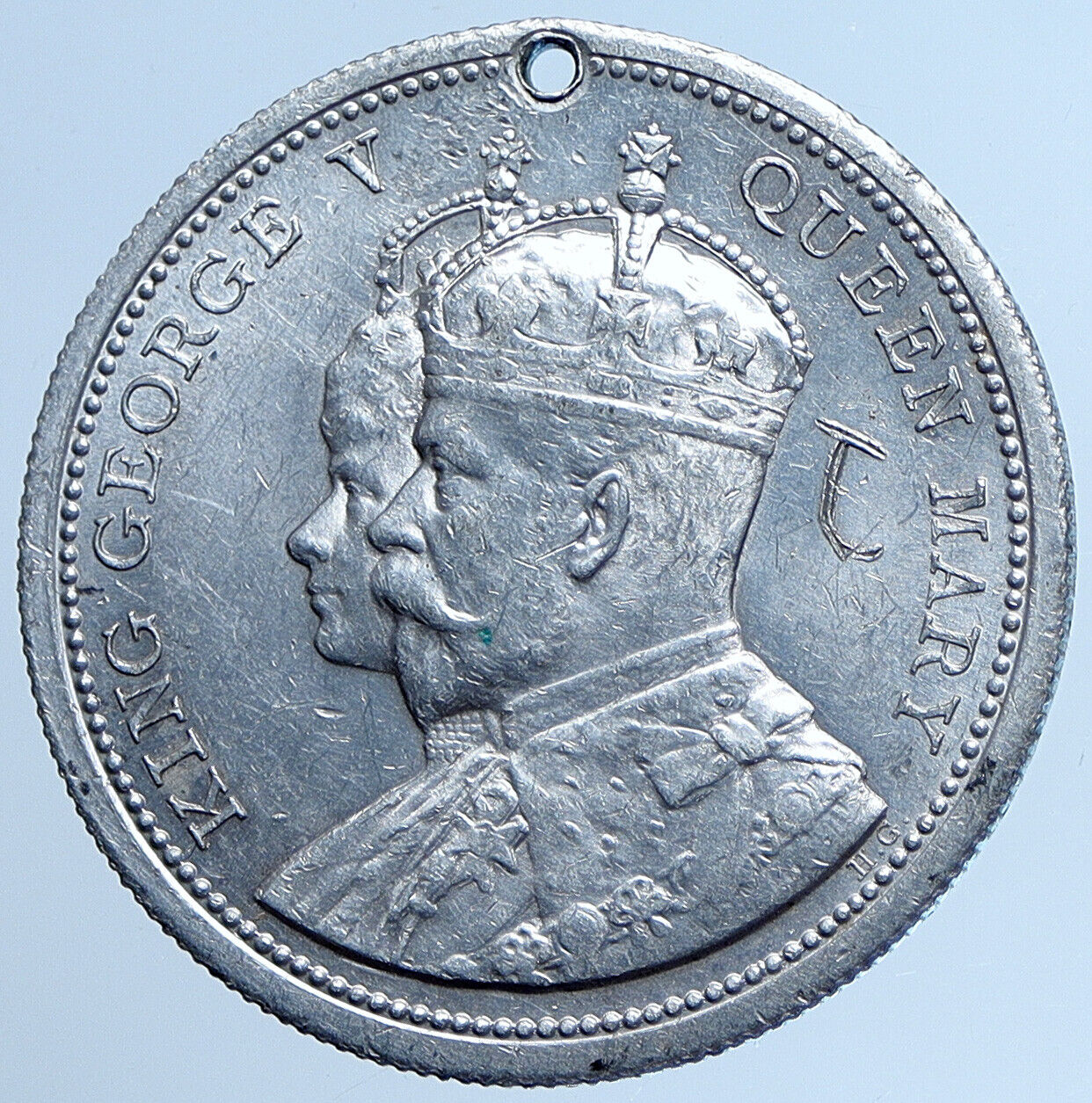 1911 Great Britain UK King GEORGE V Queen MARY Antique CORONATION Medal i113588