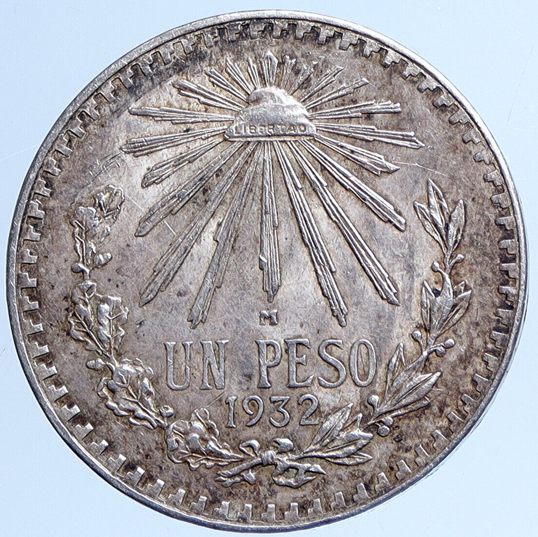 1932 M MEXICO Eagle CAP of LIBERTY Old Mexican Antique Silver Peso Coin i113599