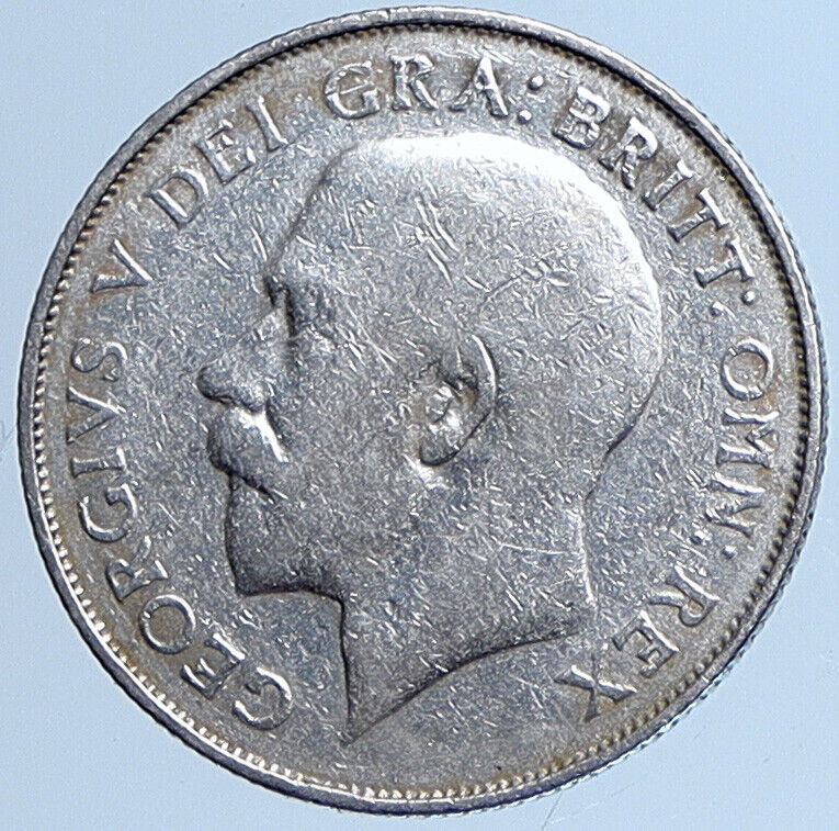 1925 United Kingdom UK Great Britain GEORGE V Lion Silver Shilling Coin i113620