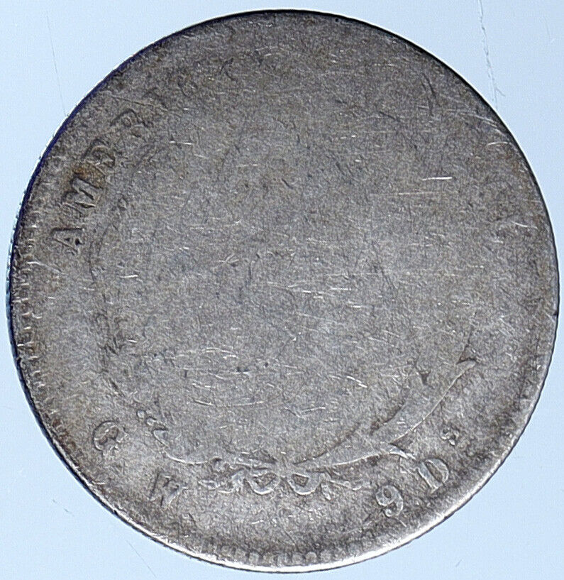 1887 COSTA RICA Flags Mountains ANTIQUE VINTAGE Silver 25 Centavos Coin i113613