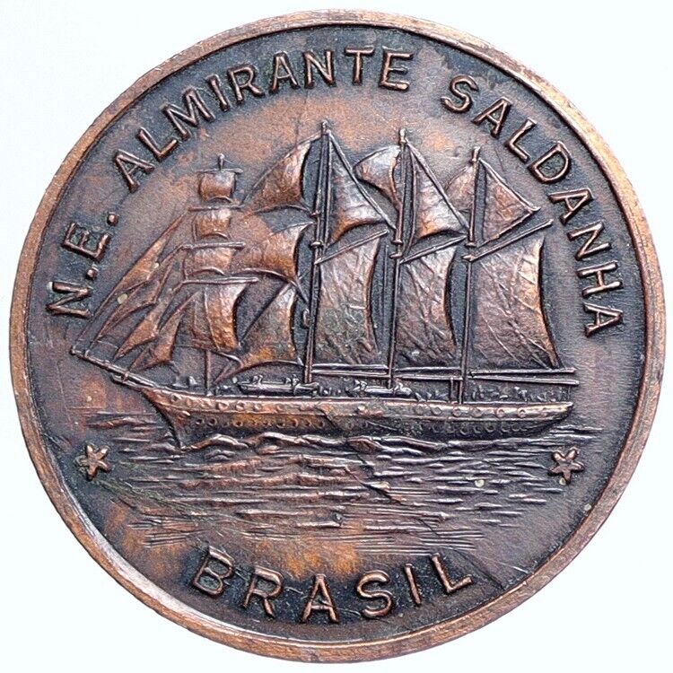 1936 BRAZIL Navy Guard Almirante Saldanha SHIP Military Vintage Medal i113841