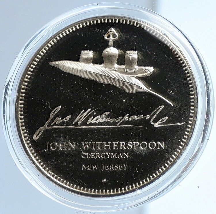 1973 US USA FM John Witherspoon BICENTENNIAL COUNCIL Proof Silver Medal i112967