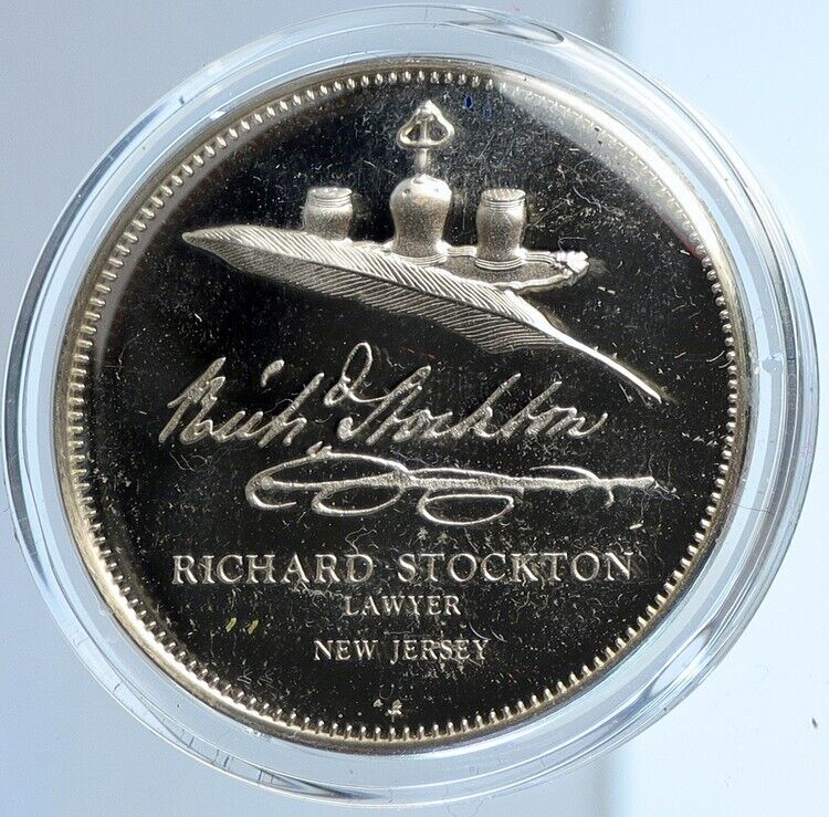 1972 US USA FM Richard Stockton BICENTENNIAL COUNCIL Proof Silver Medal i112972