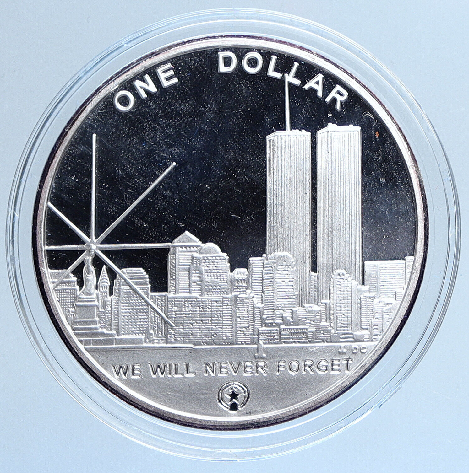 2004 US Freedom Tower WTC World Trade Center NY Proof Silver Dollar Coin i113892