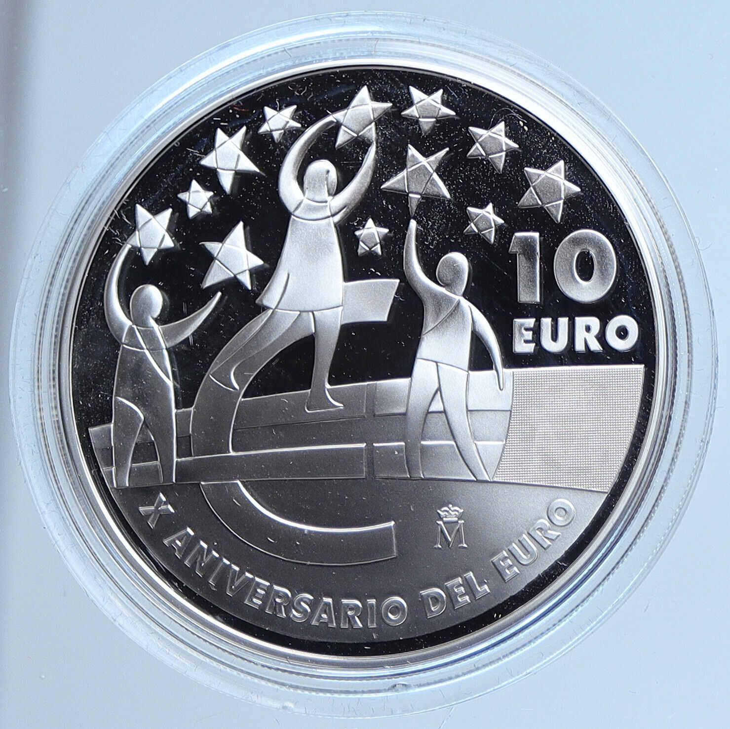 2012 SPAIN King Juan Carlos I 10Y EURO ANNIVERSARY Proof Silver 10E Coin i113534