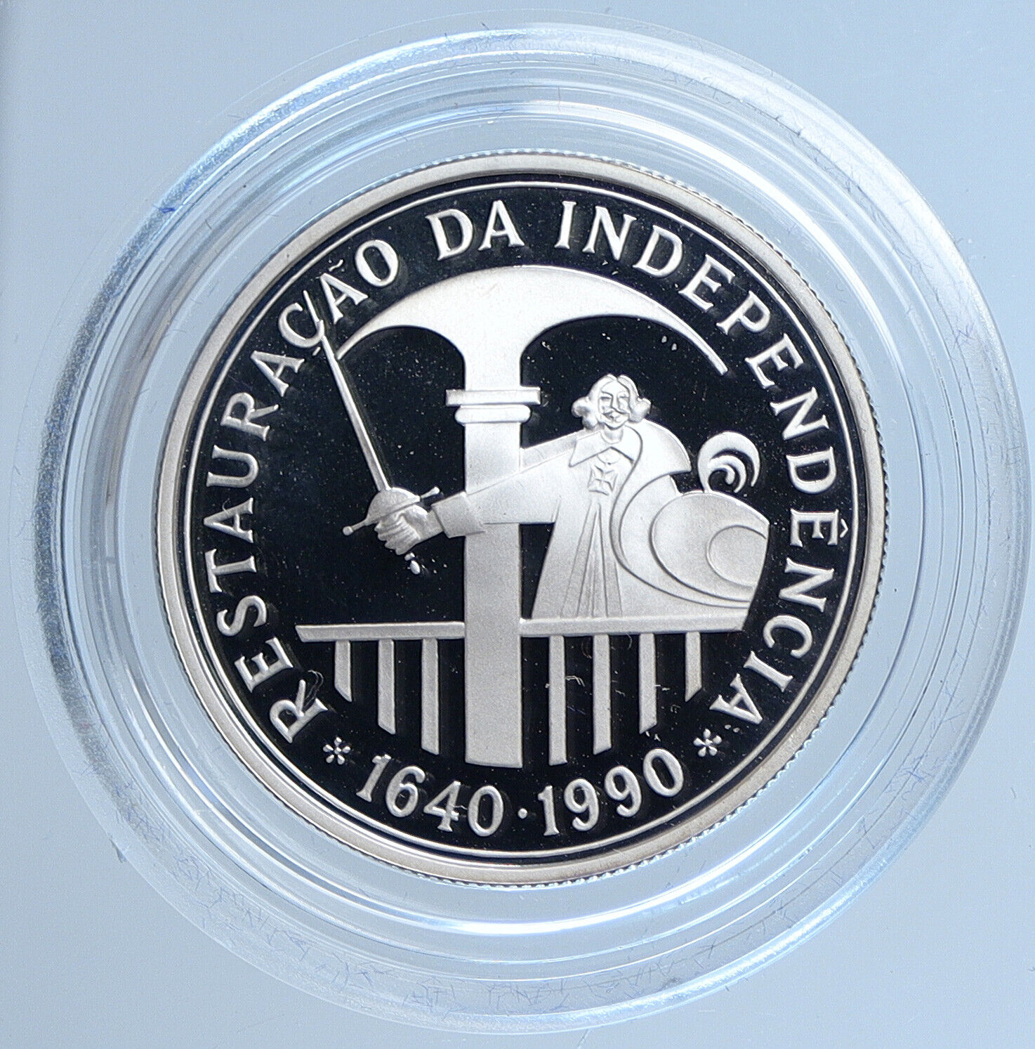 1990 PORTUGAL Restoration of Independence OLD Proof Silver 100 ESC Coin i113536