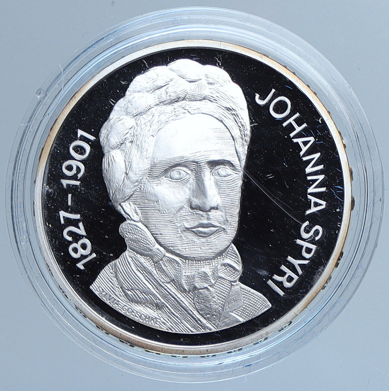 2001 Switzerland JOHANNA SPYRI 100Yrs Proof Silver 20 Francs Swiss Coin i113893
