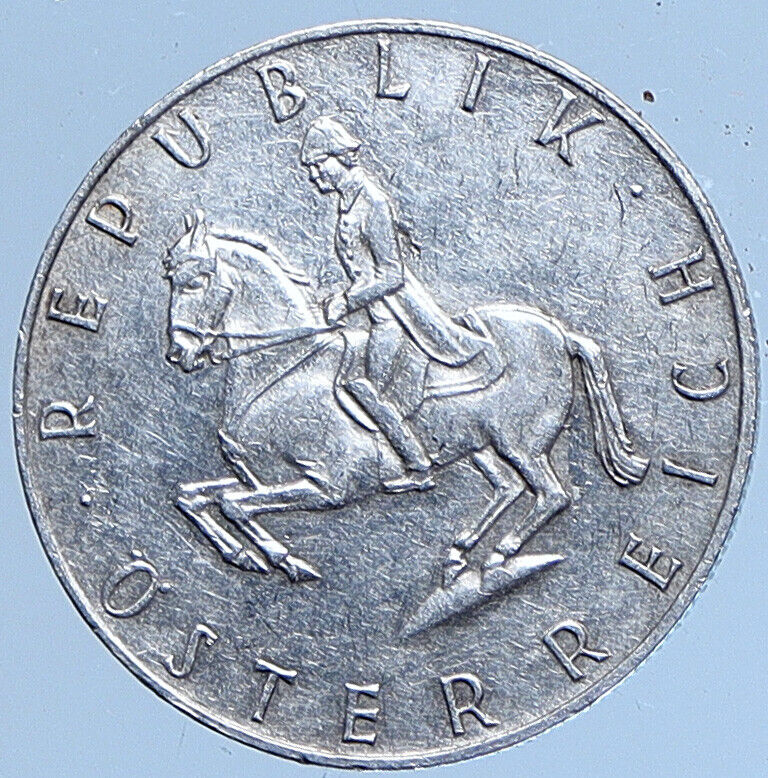 1964 AUSTRIA Spanish HORSE RIDER Vintage Silver 5 Shilling Austrian Coin i114001