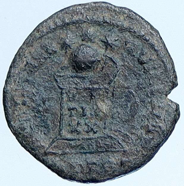 CRISPUS 322AD Treveri TRIER Globe Altar Authentic Ancient OLD Roman Coin i114039