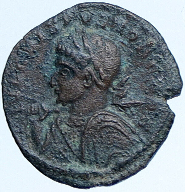 CRISPUS 322AD Treveri TRIER Globe Altar Authentic Ancient OLD Roman Coin i114039